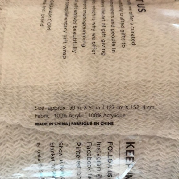 Mark and Graham Gray Fringe Blanket - Picture 2 of 4